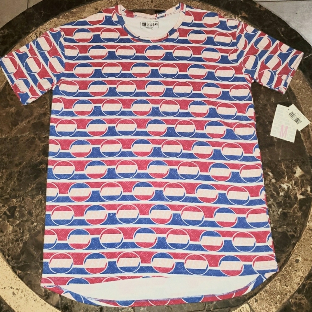 LuLaRoe M Patrick T Shirt USA Red White Blue NWT